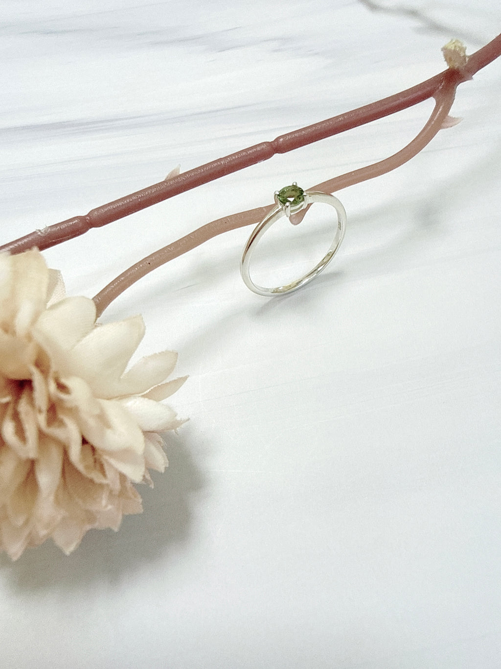 Faceted Moldavite Ring