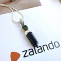 MOLDAVITE & BLACK TOURMALINE PENDANT