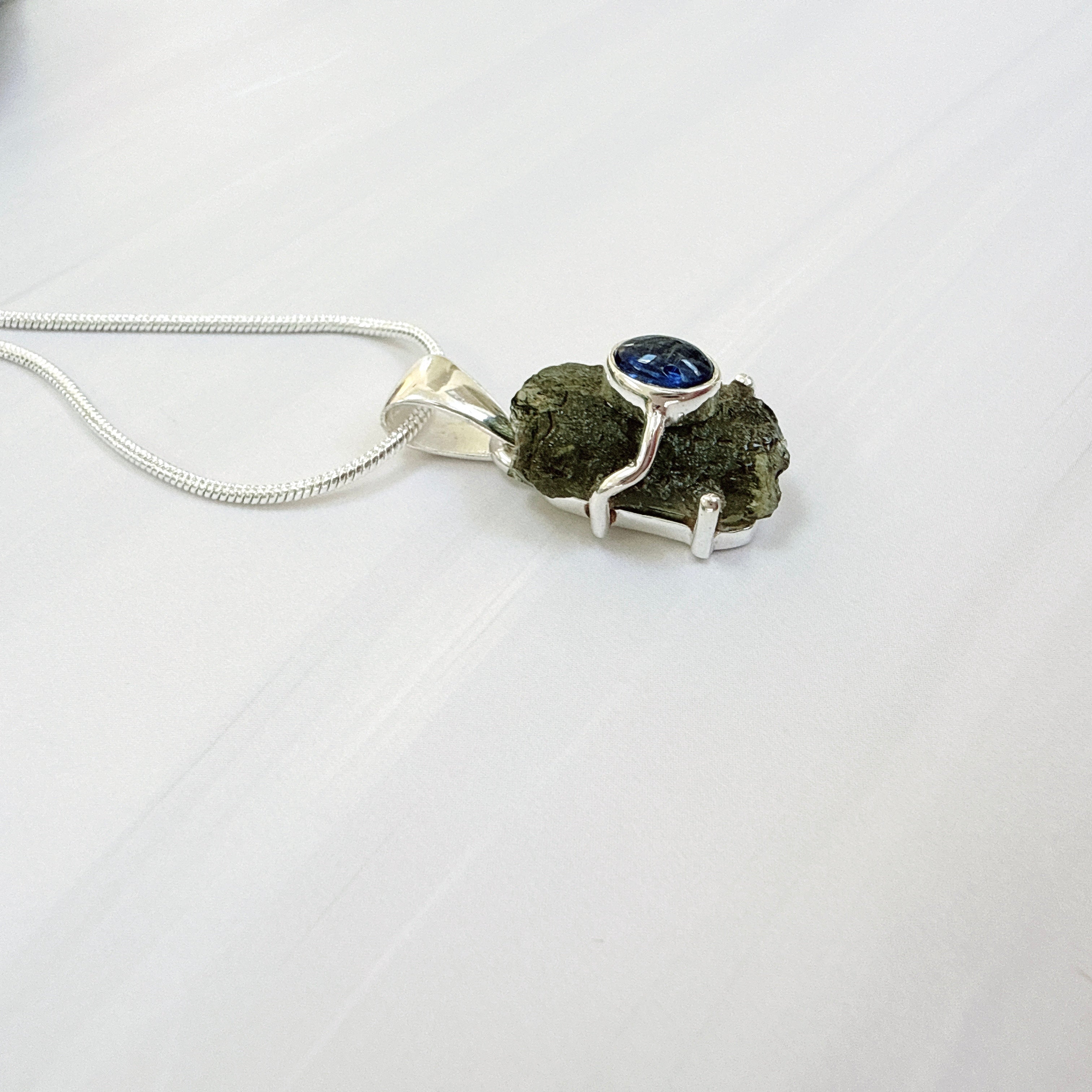 Moldavite & Tanzanite Pendant