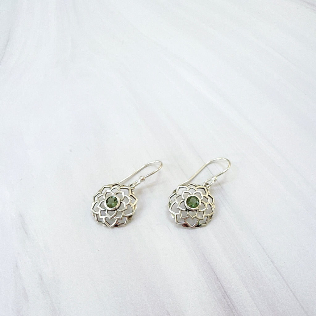 Faceted Moldavite Earrings