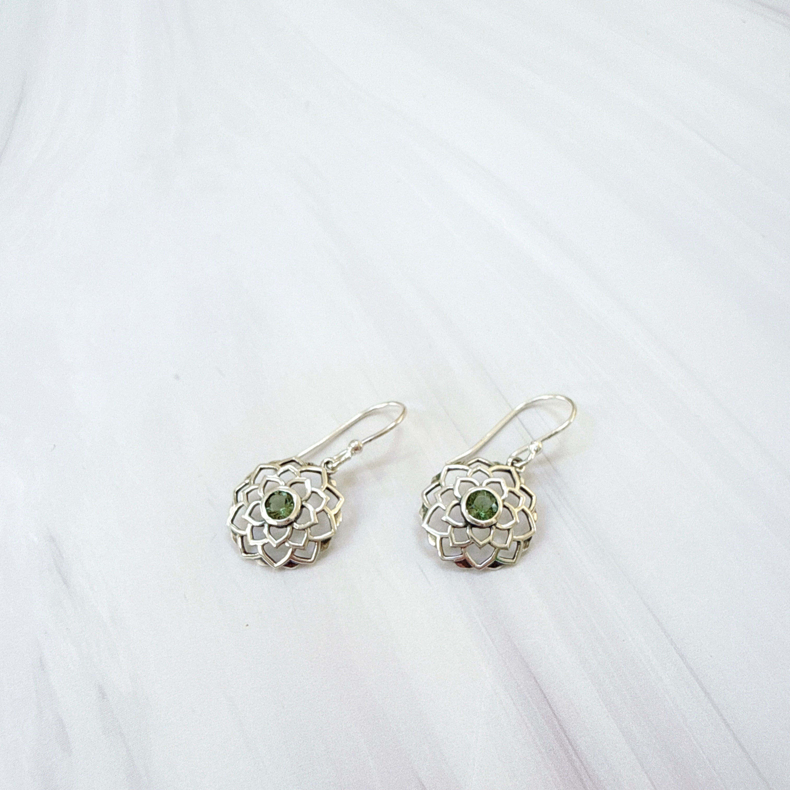 Faceted Moldavite Earrings