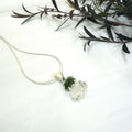 Moldavite with Herkimer Diamond Pendant