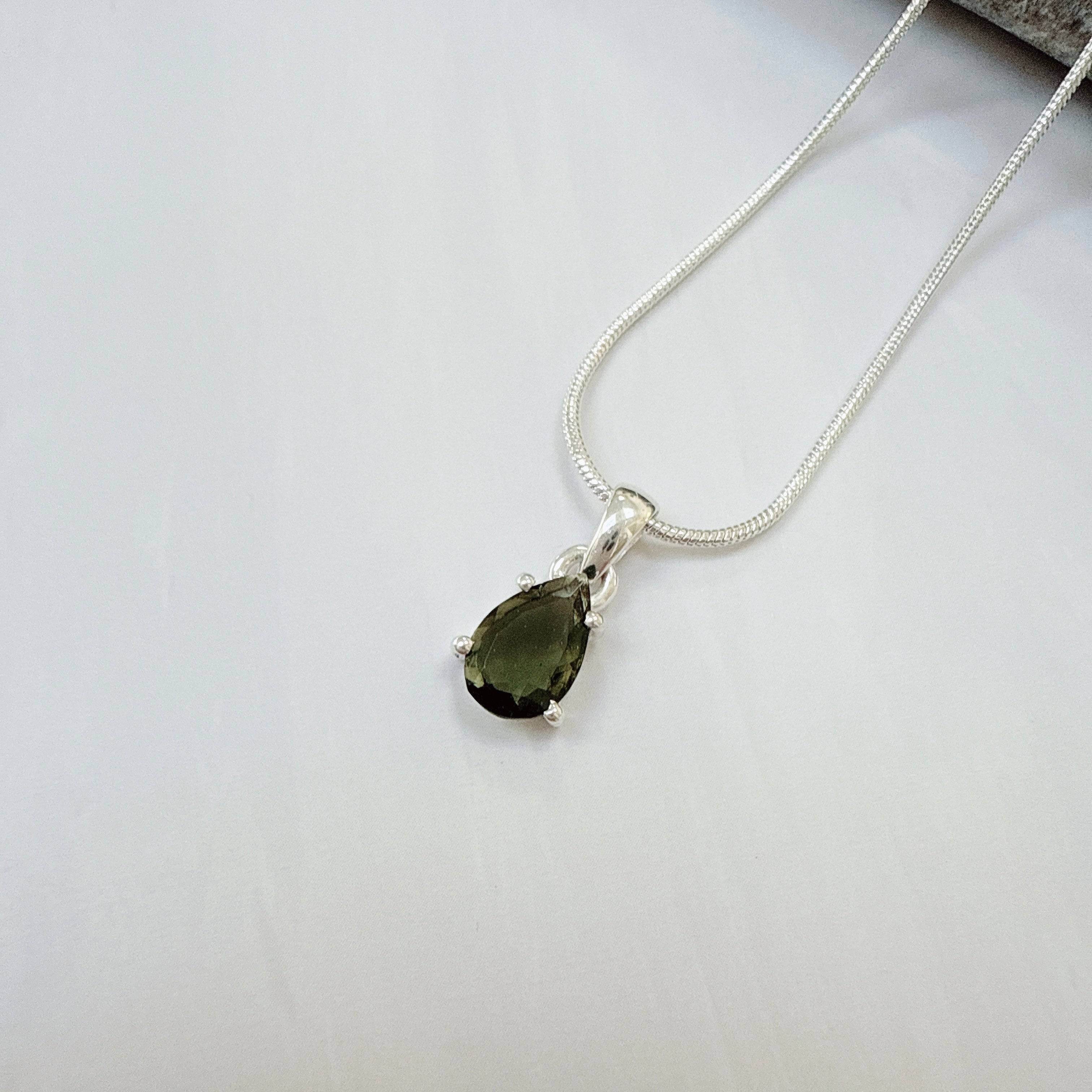 Faceted Moldavite Pendant
