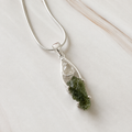 Moldavite with Herkimer Diamond Pendant