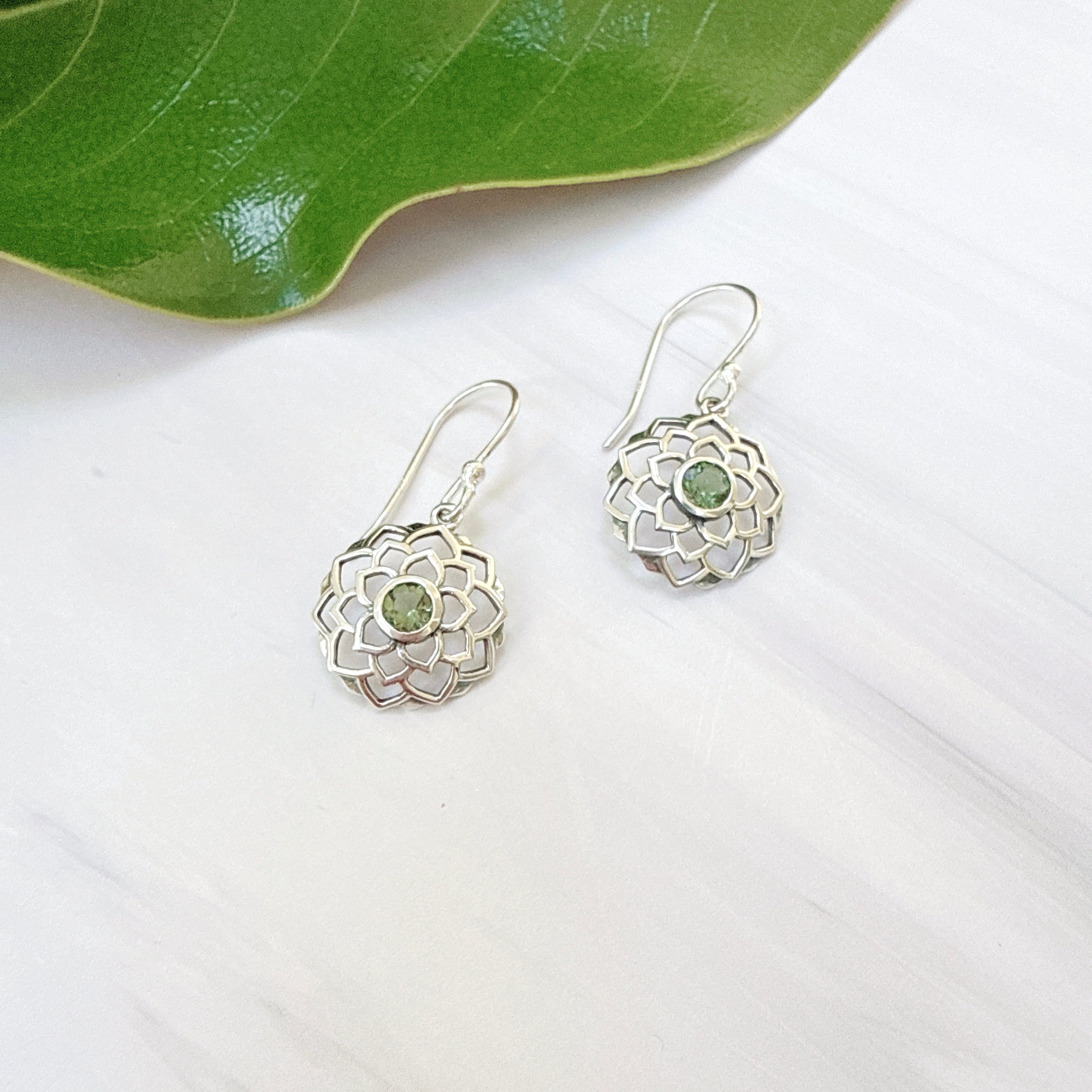 Faceted Moldavite Earrings