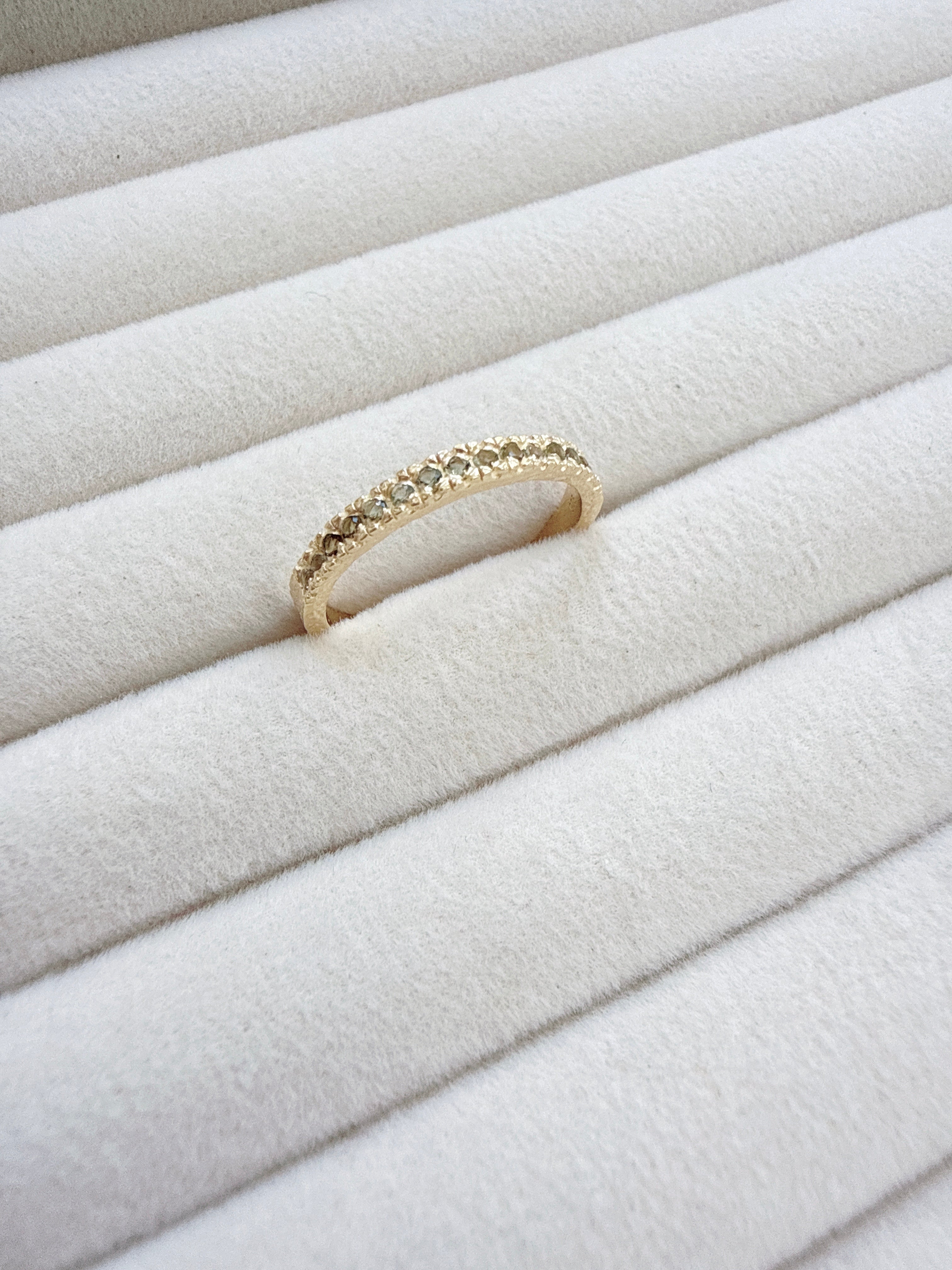 18K Gold Vermeil – Moldavite Faceted Ring