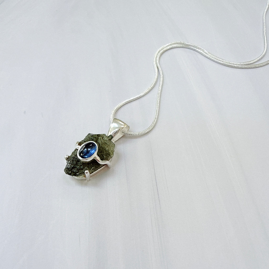 Moldavite & Tanzanite Pendant