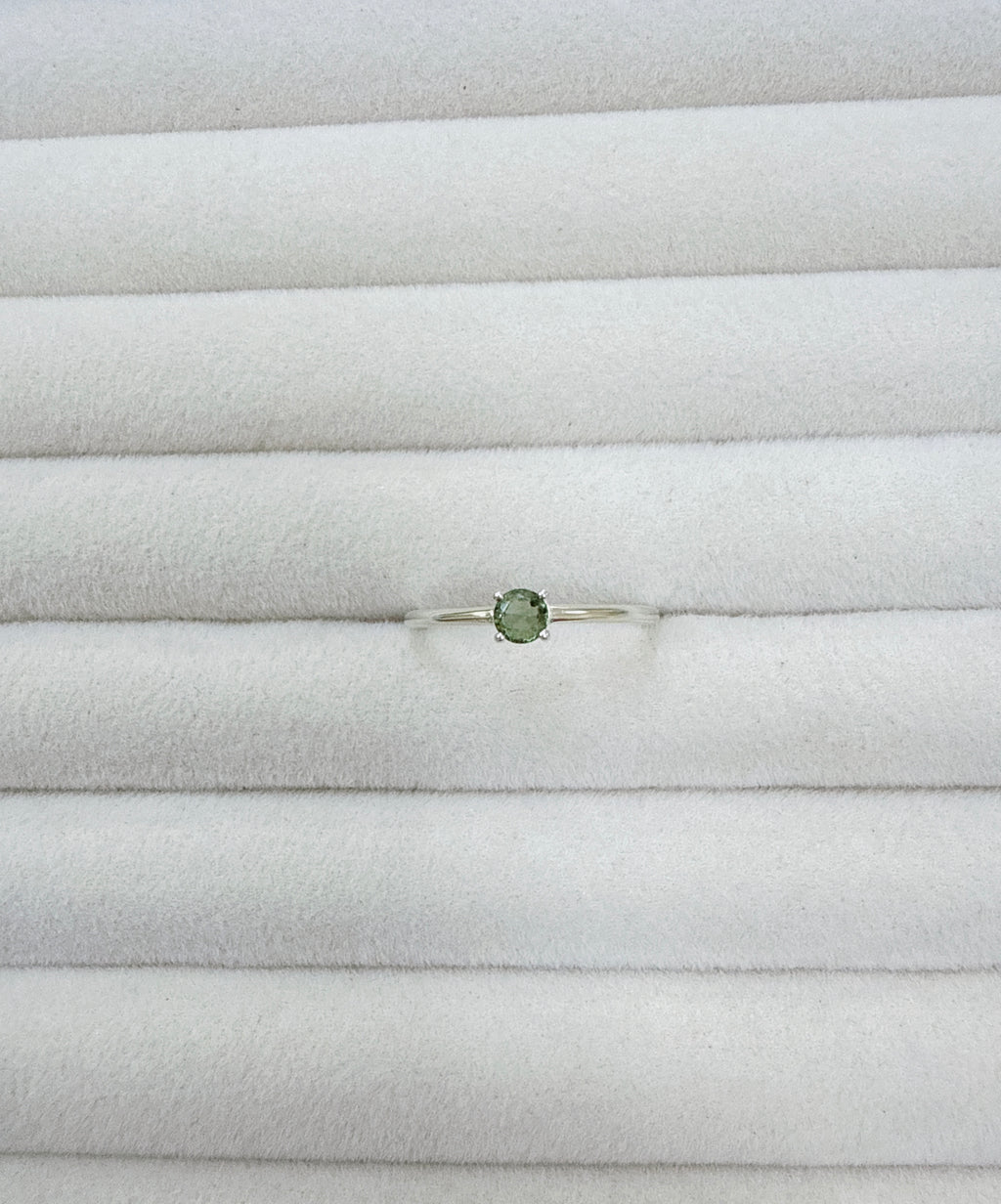 Faceted Moldavite Ring