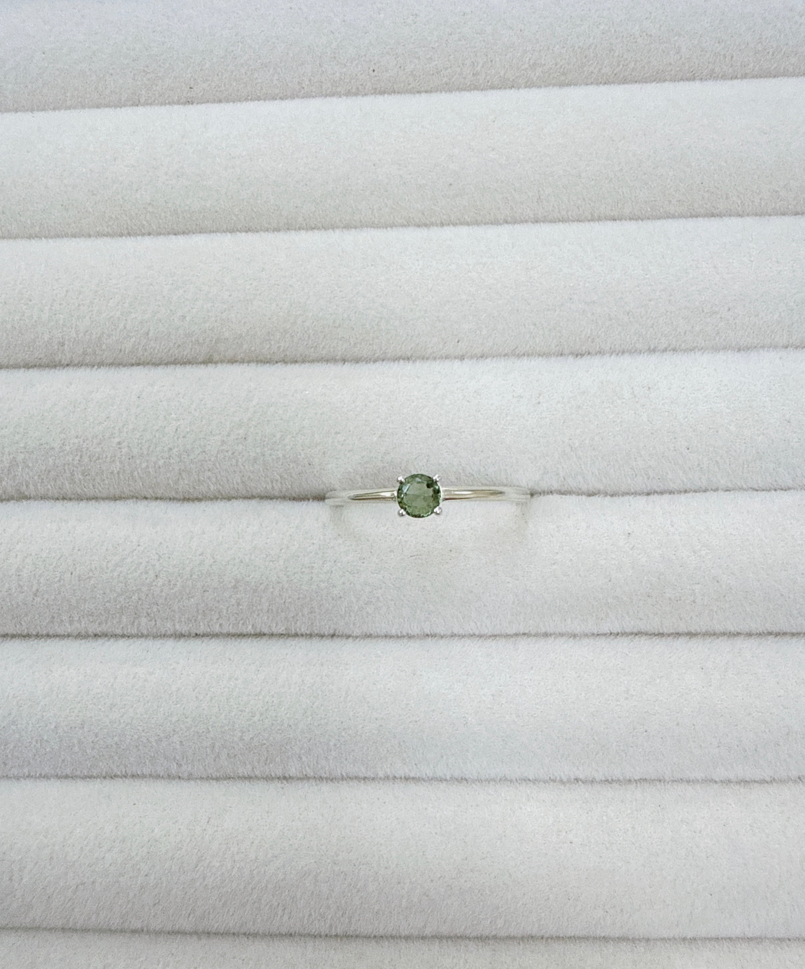 Faceted Moldavite Ring