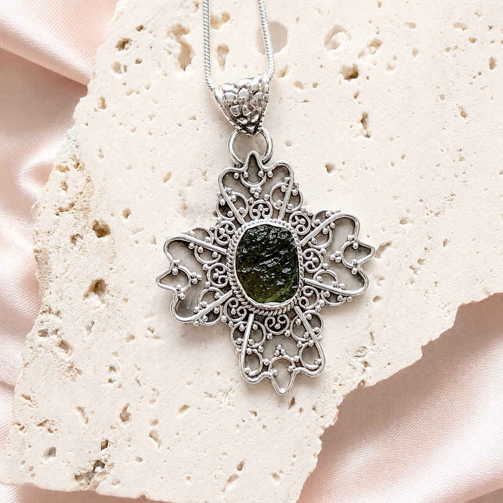 Designer Moldavite Pendant