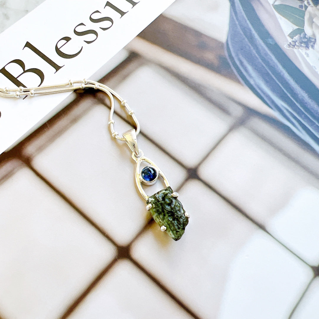 TANZANITE & MOLDAVITE PENDANT