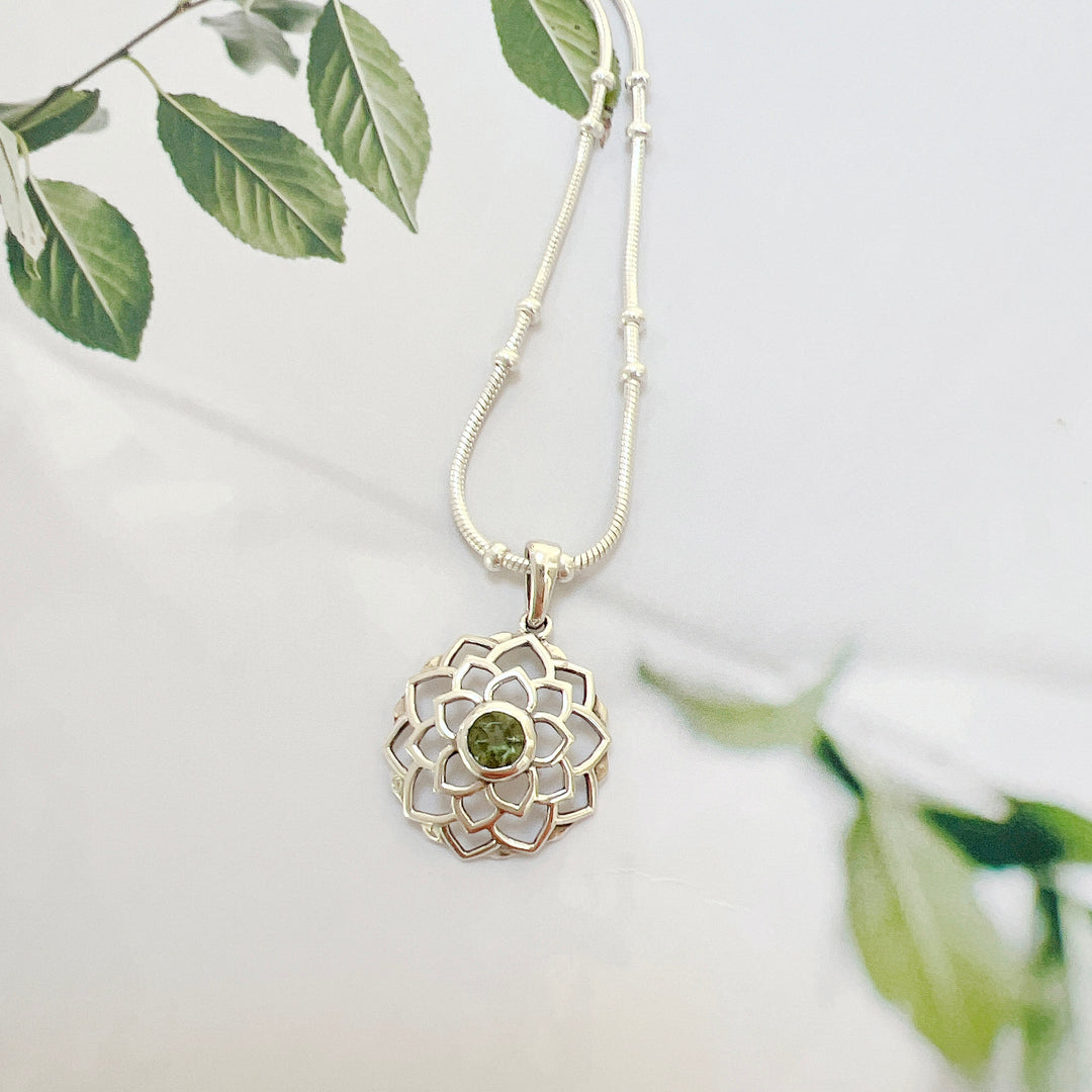 MOLDAVITE FACETED PENDANT