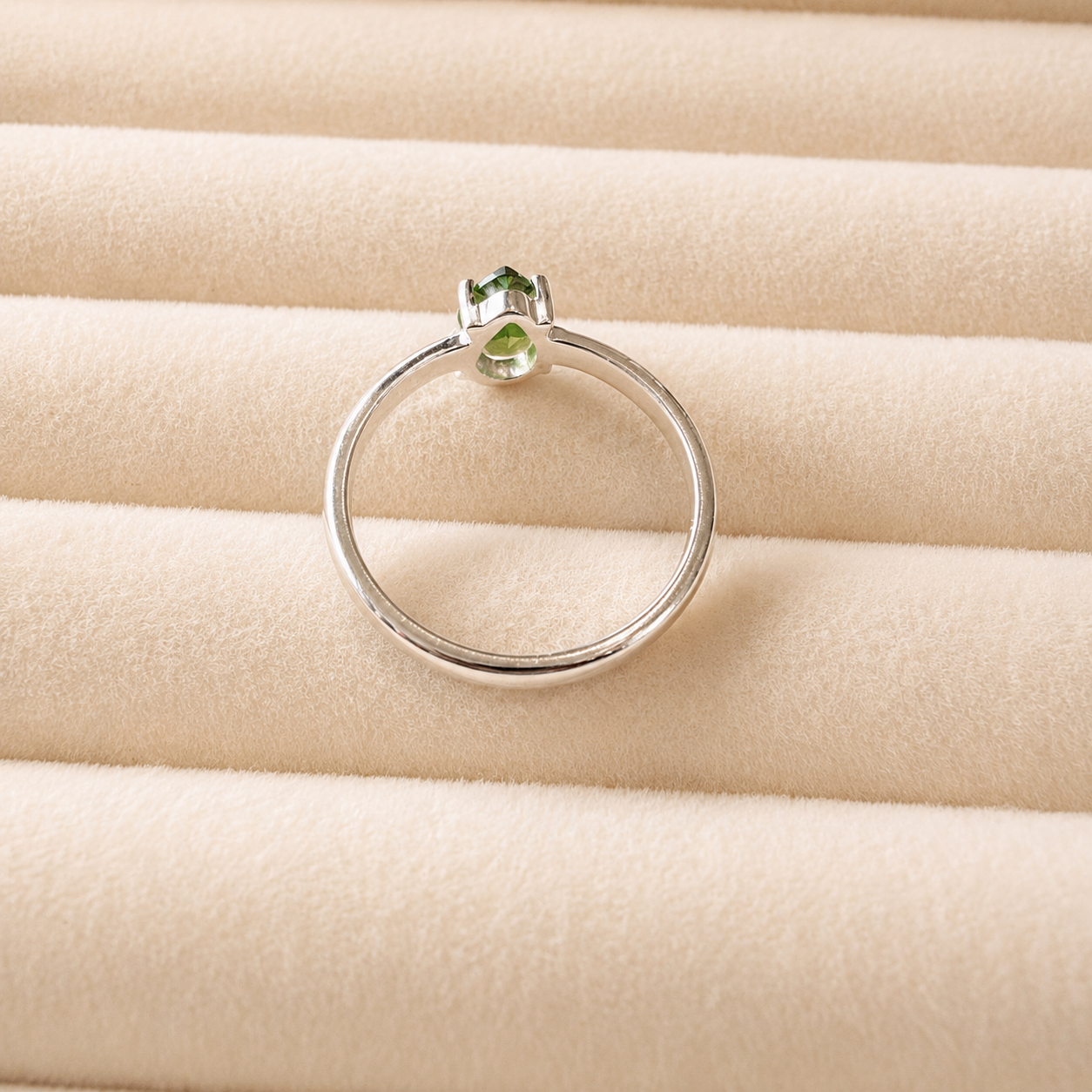 Faceted Moldavite Ring